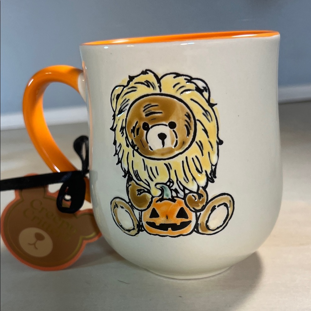NWT Cute Teddy Bear Halloween Mug with Orange Handle @ 10 oz